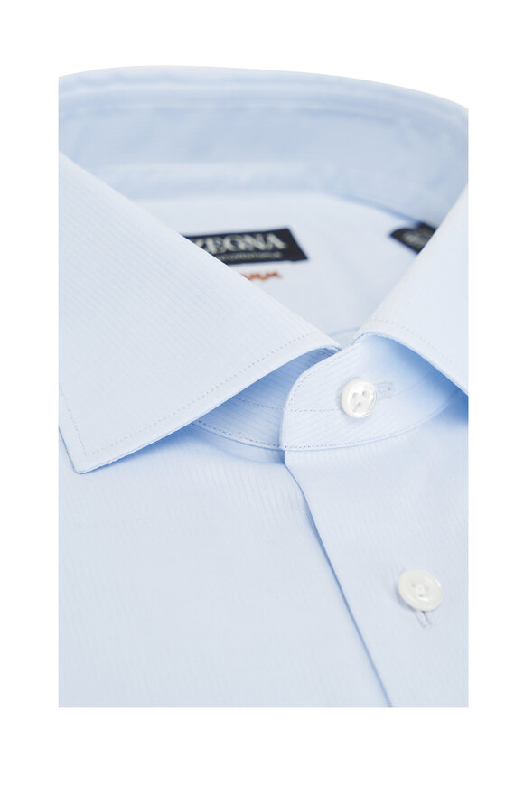 Zegna - Centroventimilia Blue Stripe Cotton Dress Shirt