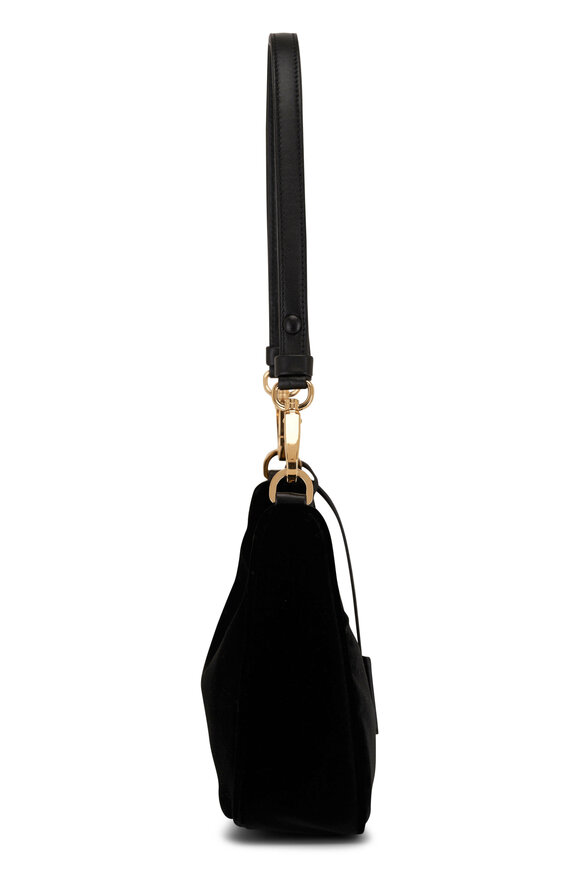 Prada - Mini Black Velvet Shoulder Bag 