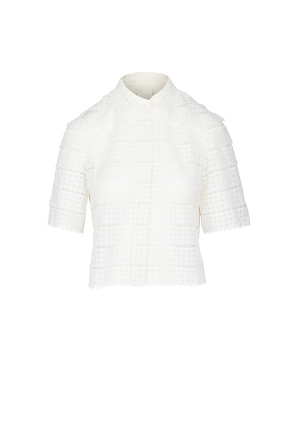 Frame The Lattice Cream Crochet Blouse