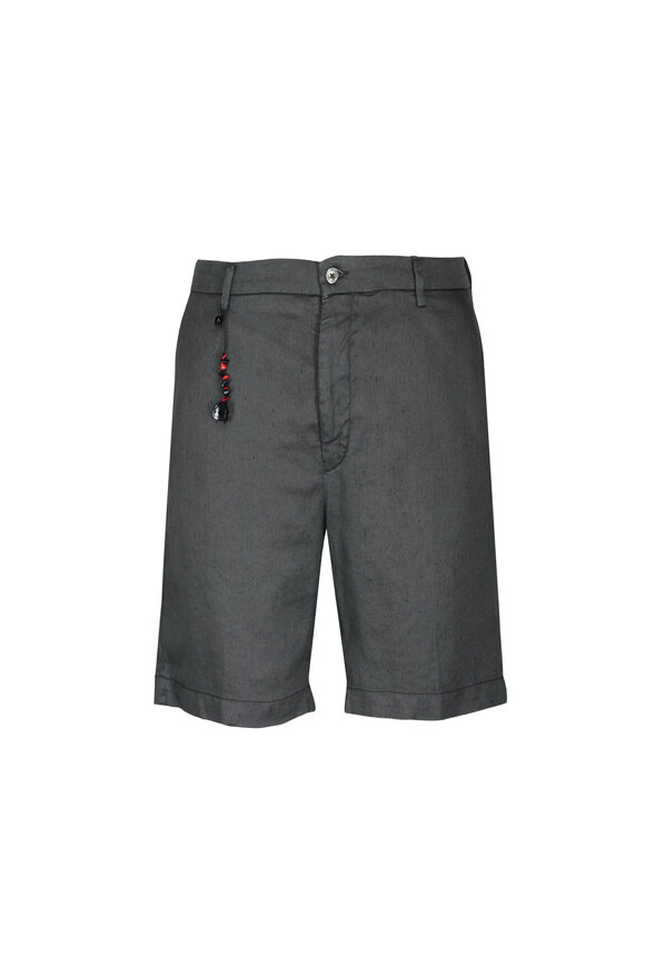 Marco Pescarolo Olive Linen Bermuda Shorts