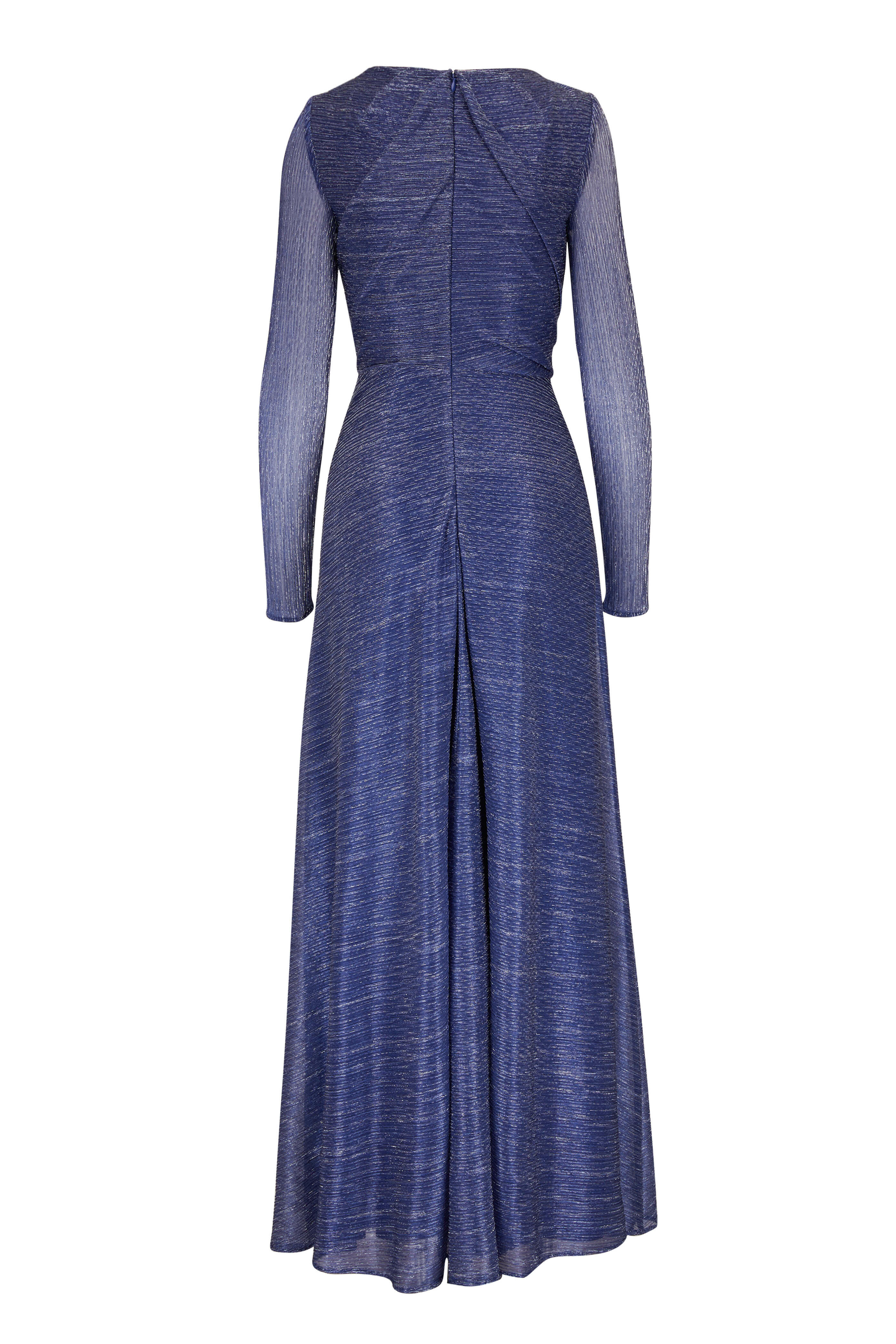 Talbot Runhof - Pokario23 Electric Blue Metallic Voile Gown