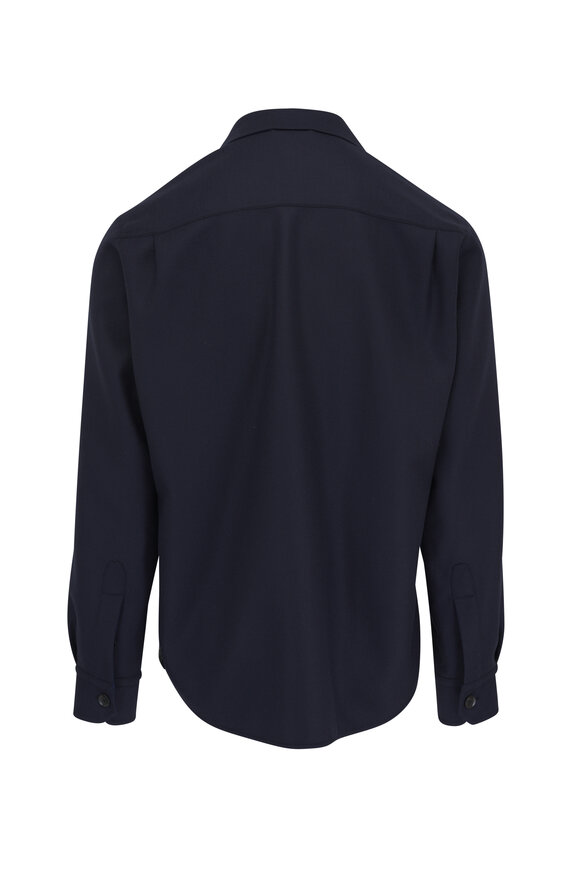 Brioni - Navy Blue Wool Overshirt 