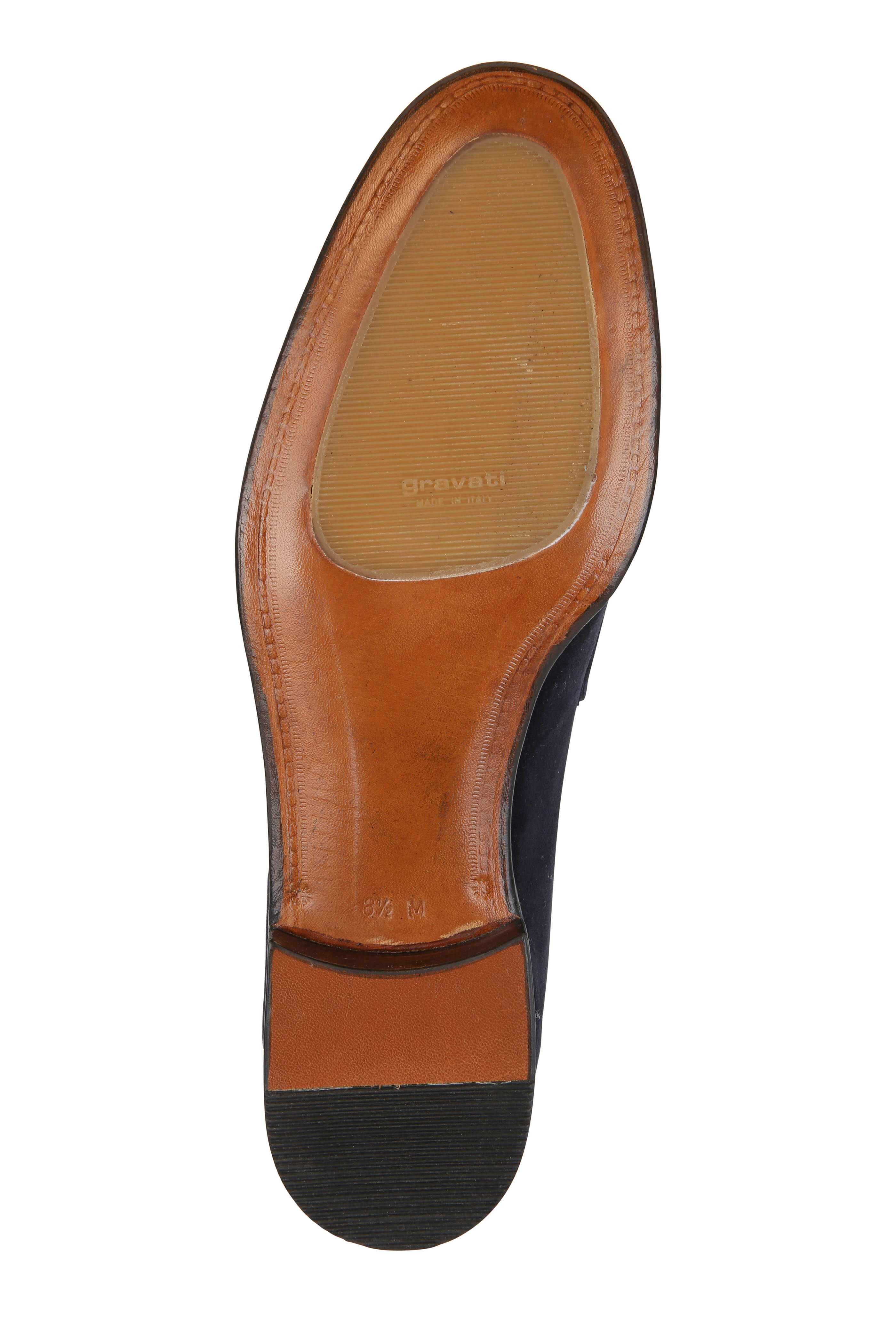 Gravati - Navy Blue Suede Penny Loafer