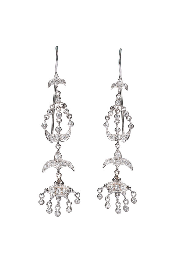 Garnazelle Diamond Marquise Drop Earrings