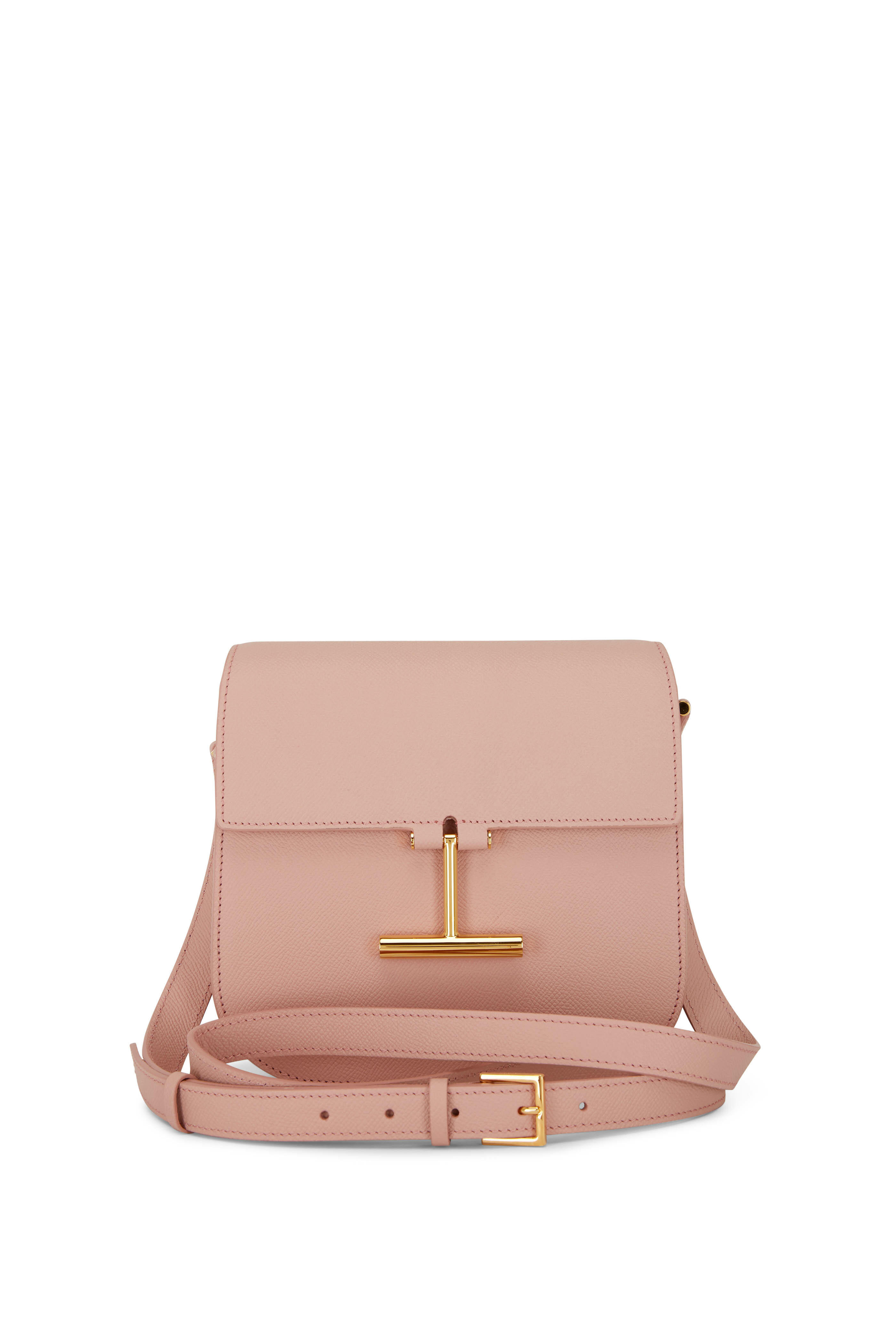 Tom Ford - Tara Dusty Pink Leather T Clasp Mini Crossbody