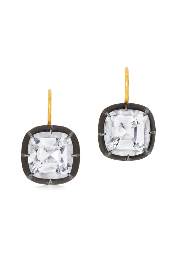 Kwiat White Topaz Collet Drop Earrings