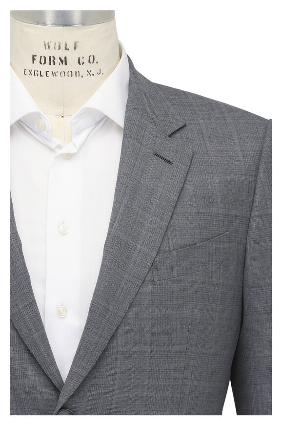 Zegna Couture Medium Gray Plaid Suit
