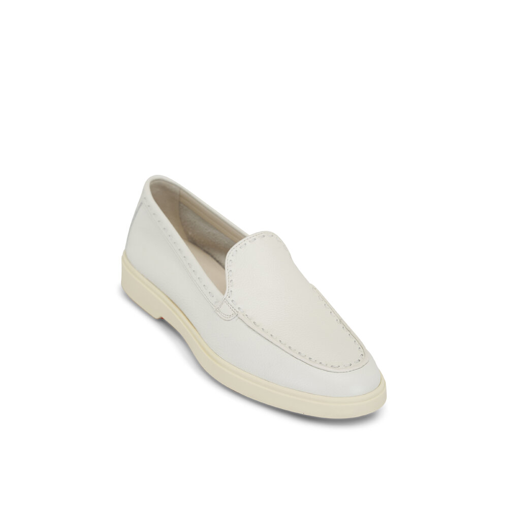 フラットシューズ Santoni Beige Leather Tassel Loafers With Rubber Sole Santoni Beige Leather Tassel Loafers With Rubber Sole Flat