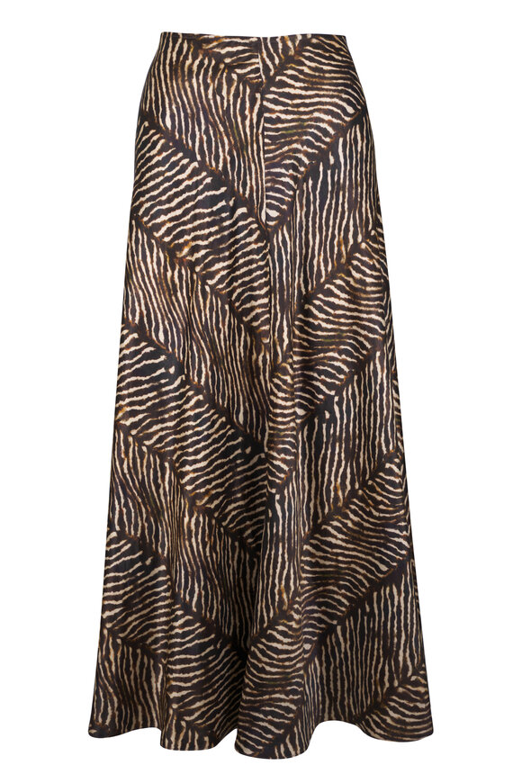 Peter Cohen Slacks Animal Print Linen Viscose Skirt