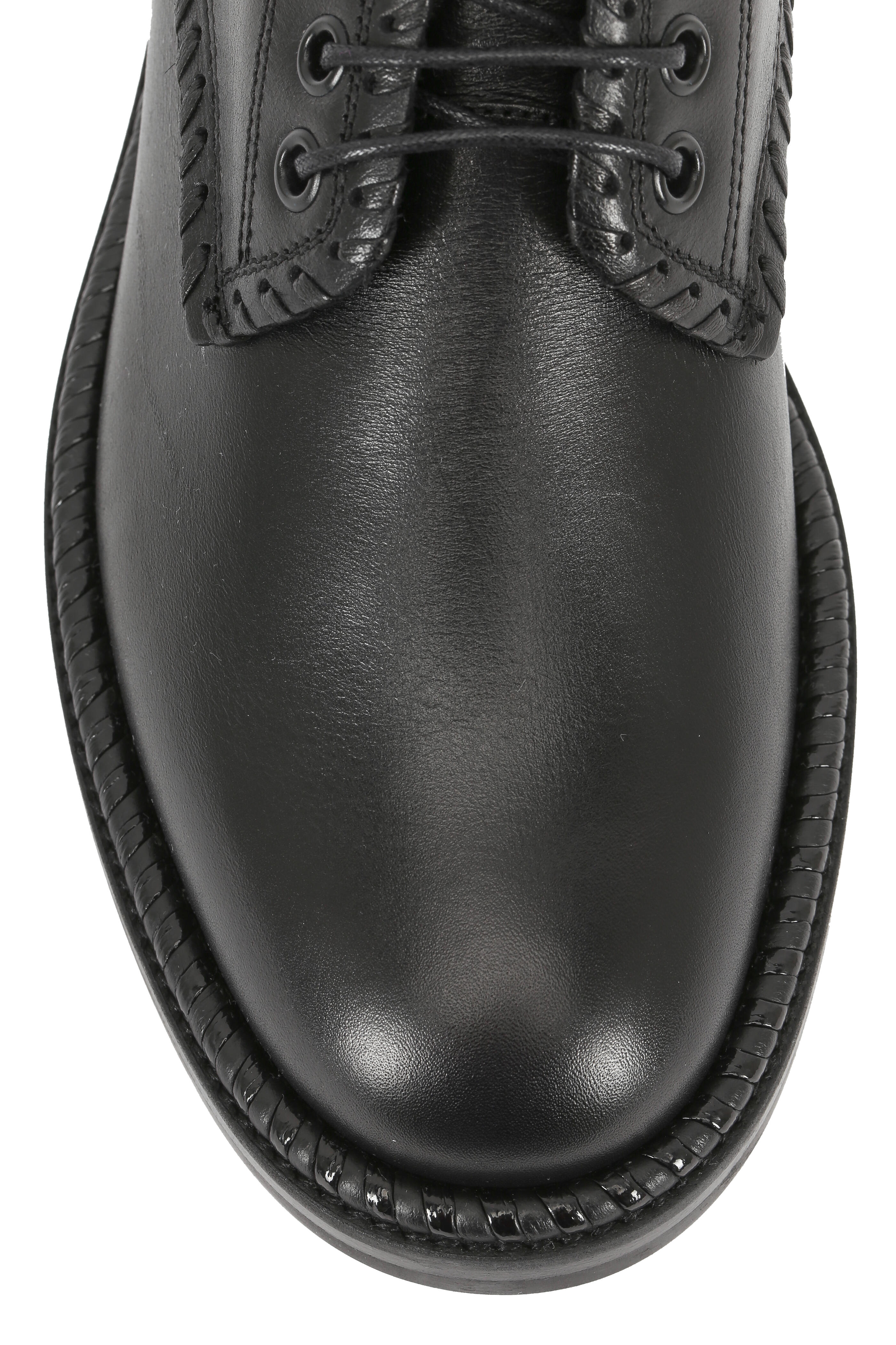 Saint Laurent - William Black Whip-Stitch Detail Combat Boot