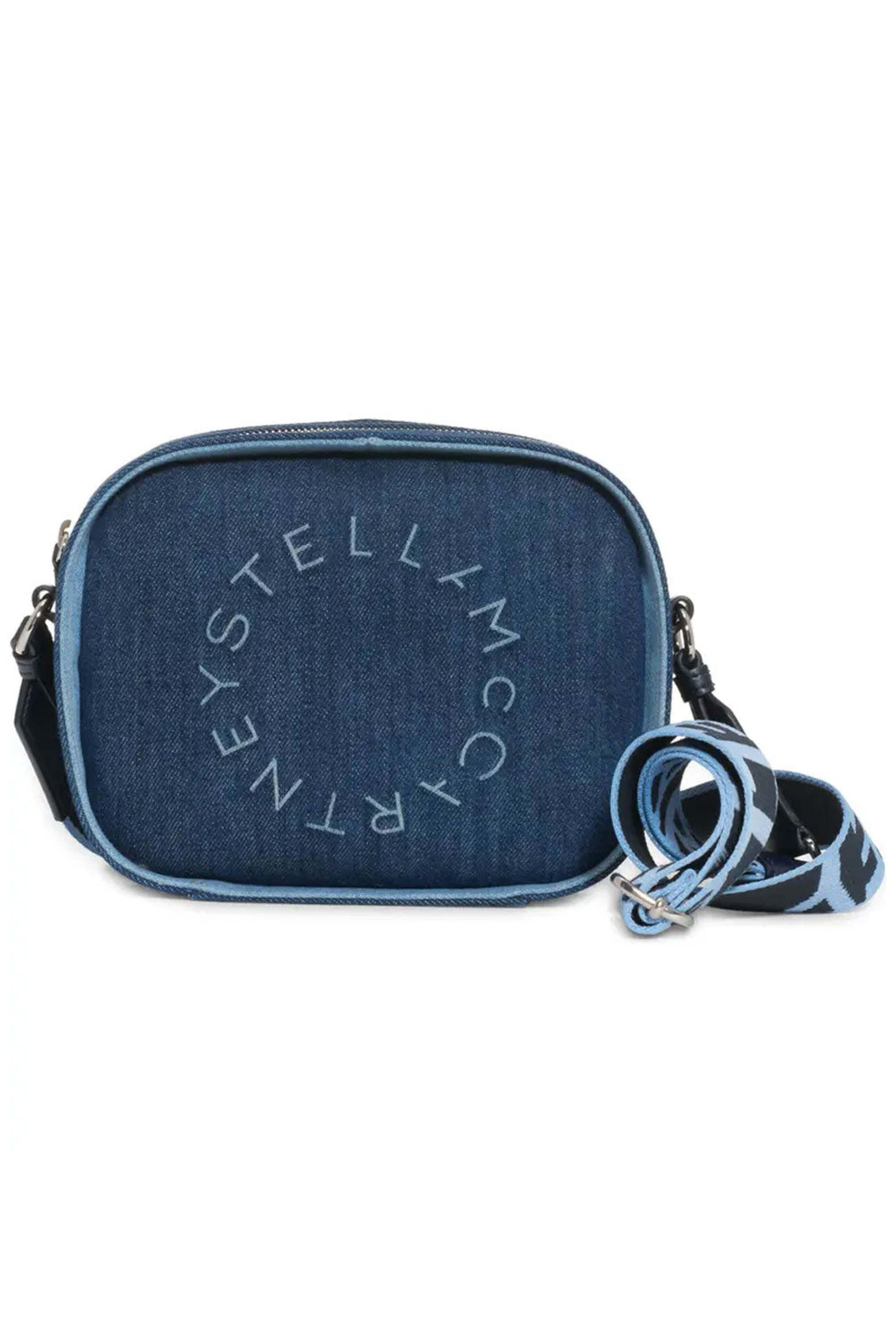 Stella McCartney - Small Logo Denim Camera Bag in Smoky Blue
