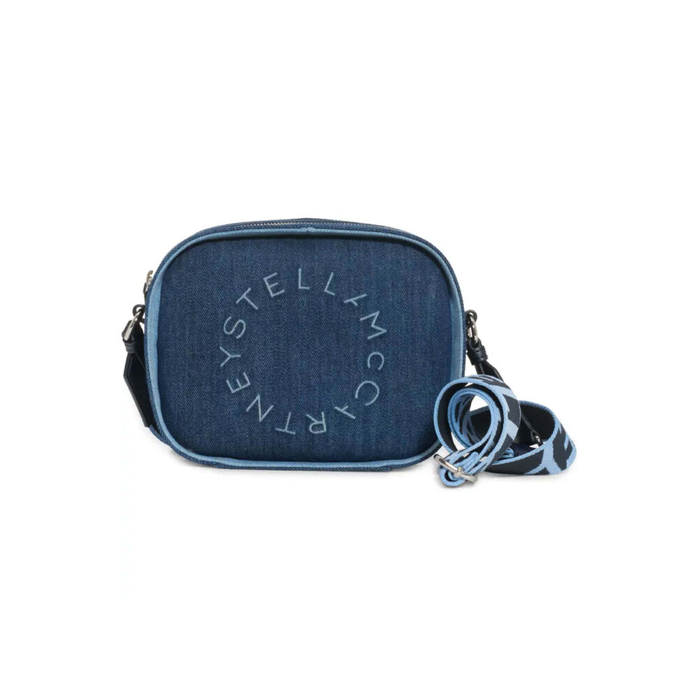 Stella McCartney - Small Logo Denim Camera Bag in Smoky Blue Stella McCartney - Small Logo Denim Camera Bag in Smoky Blue