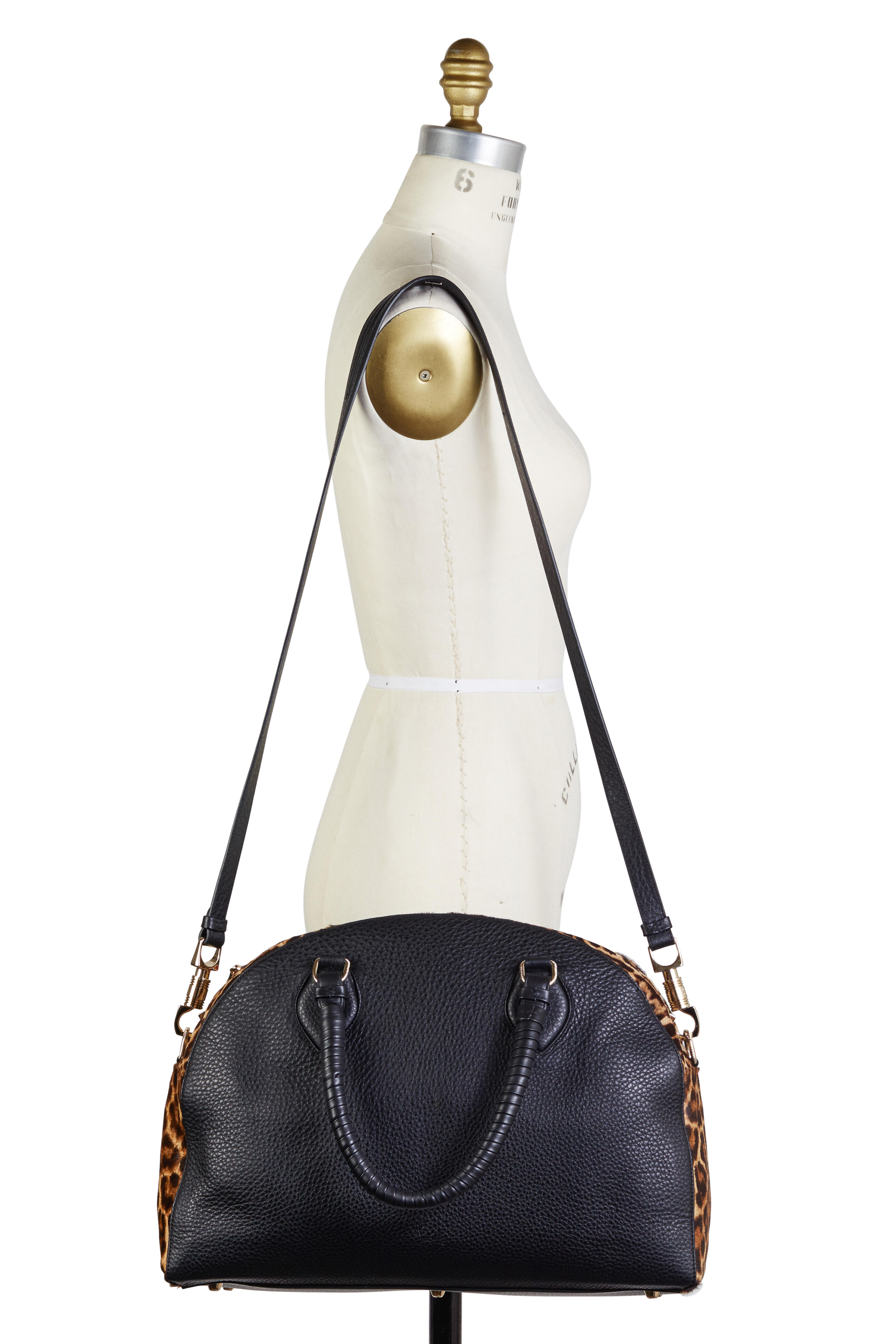 Christian Louboutin - Panettone Leather & Leopard Large Satchel Bag