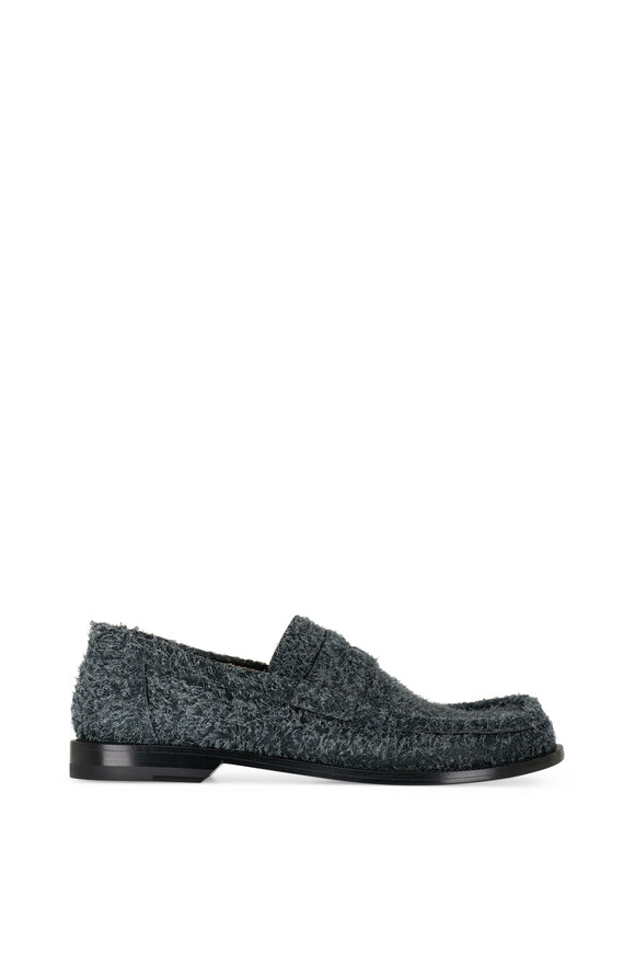 Loewe - Campo Charcoal Gray Brushed Suede Loafer 