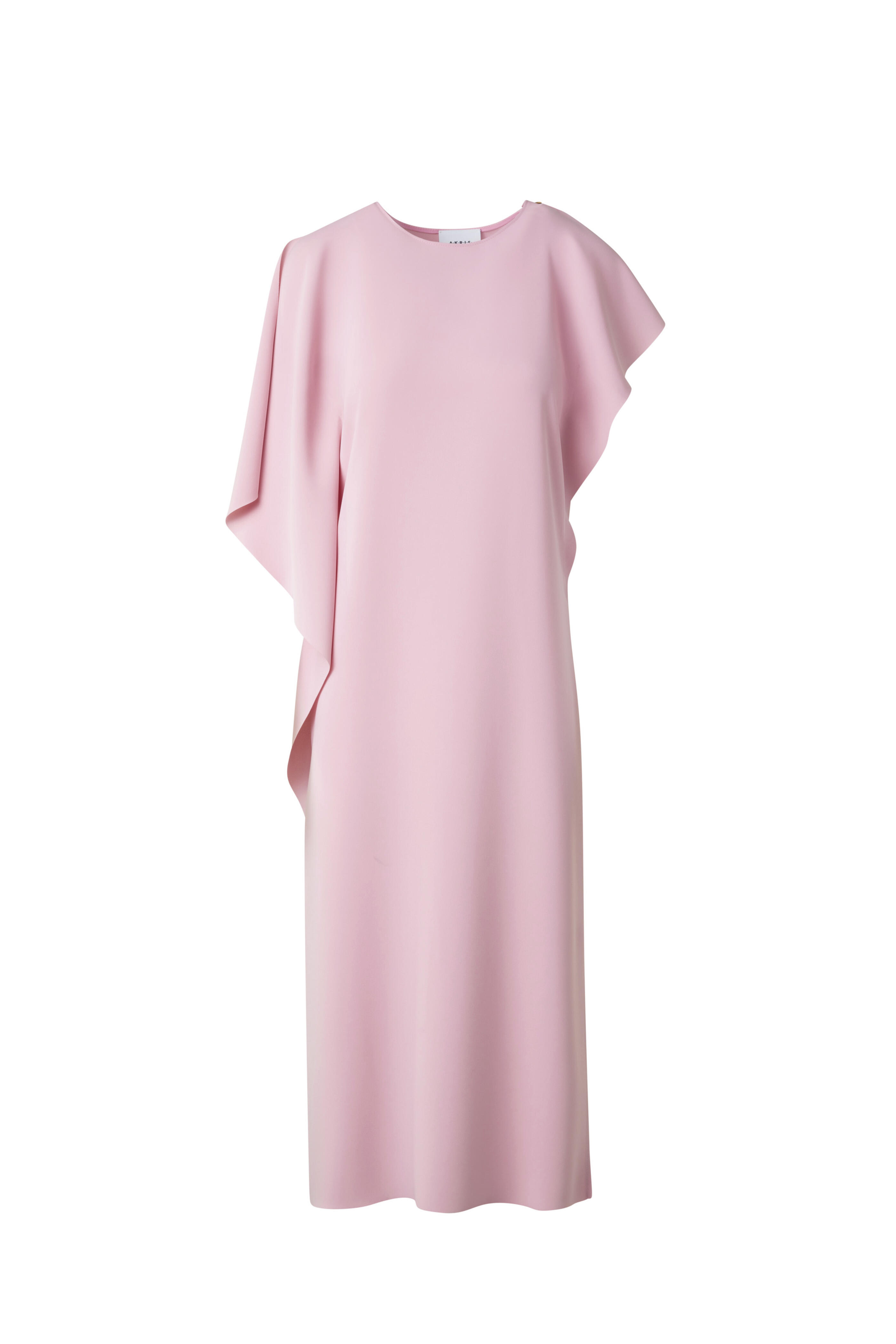 Akris Punto - Pale Pink Lasercut Shoulder-Drape Midi Dress