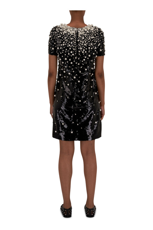 Carolina Herrera - Embellished Pearl & Sequin Shift Mini Dress 