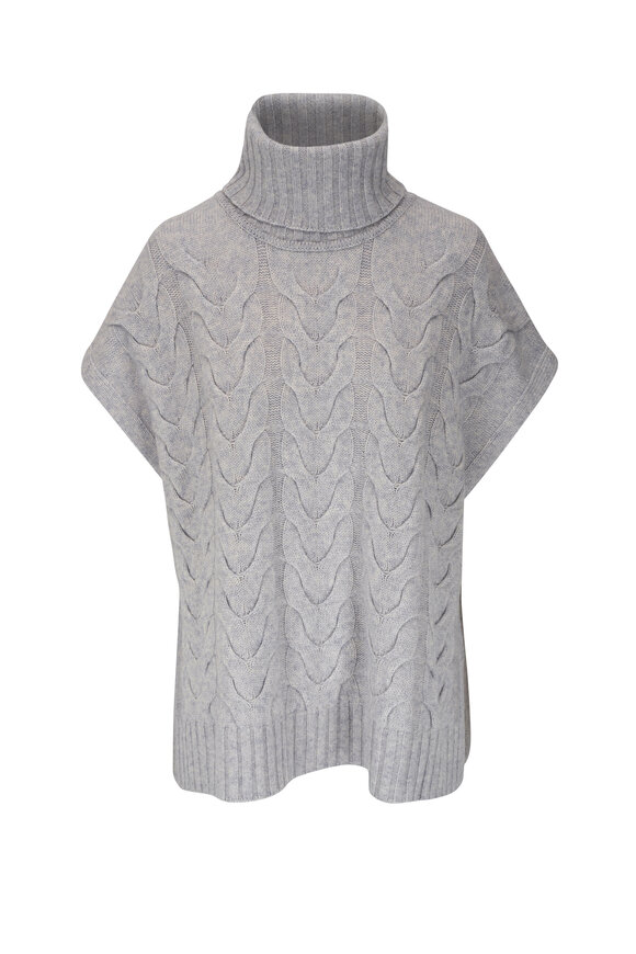 Kinross - Luxe Cable Silver Cashmere Sweater