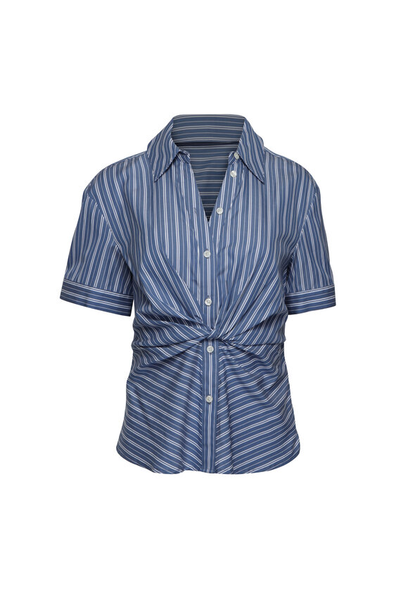 Tanya Taylor Oakley French Blue & White Stripe Top