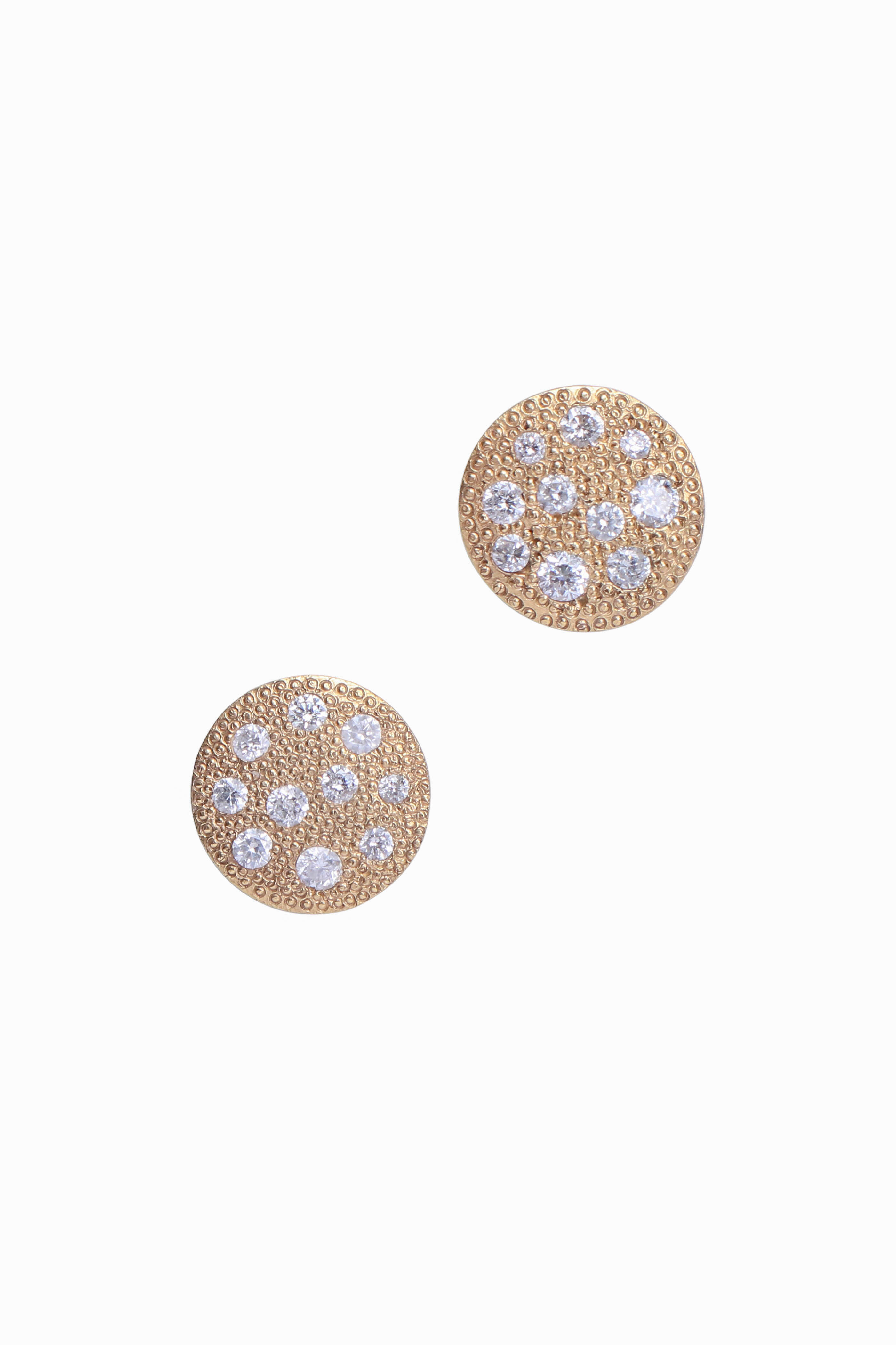 .925Suneera - Gold Scattered Diamond Stud Earrings