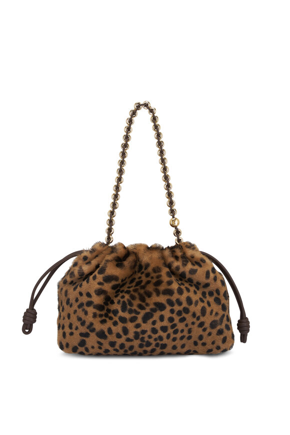 Loewe Medium Flamenco Beige & Brown Animal Print Clutch