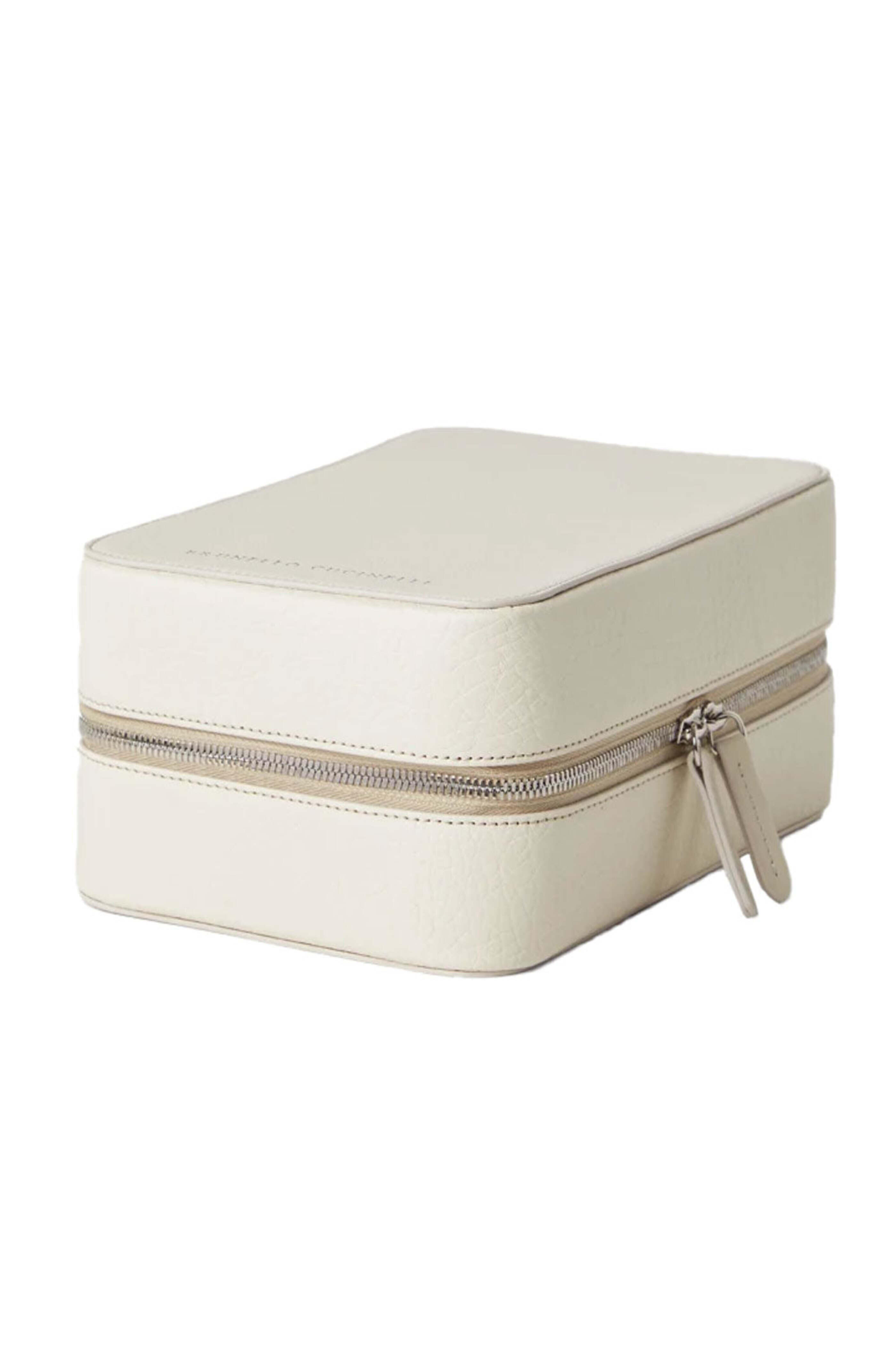 Brunello Cucinelli - Grained Calfskin Glasses Organizer in Milk
