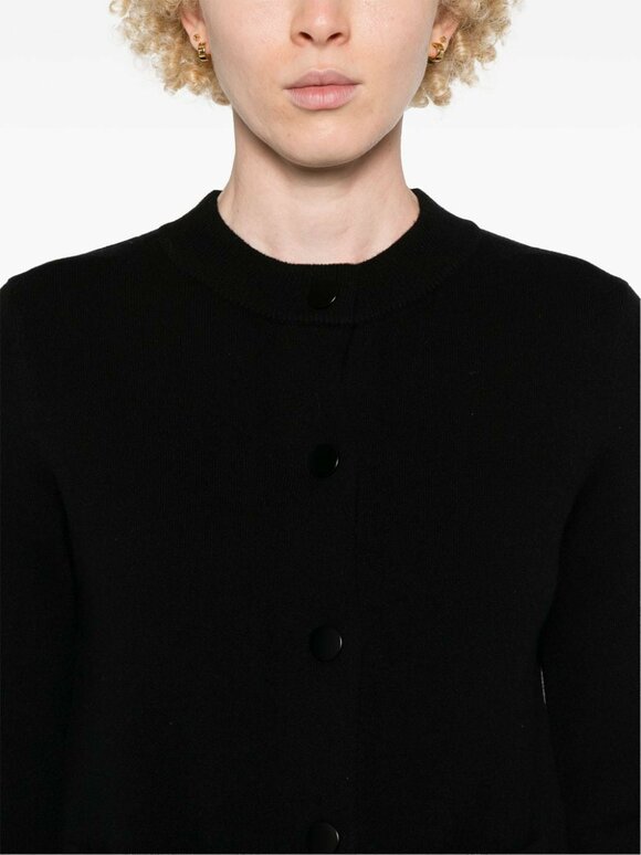 Vince - Black Shrunken Snap Cardigan