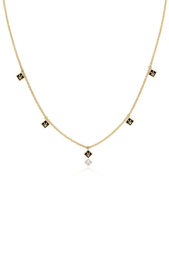 Loriann - Dolce Diamond Fleur De Lis Dangle Necklace