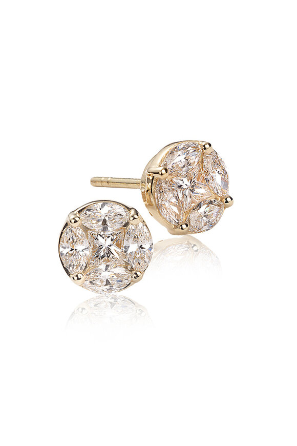 Nam Cho Round Diamond Stud Earrings