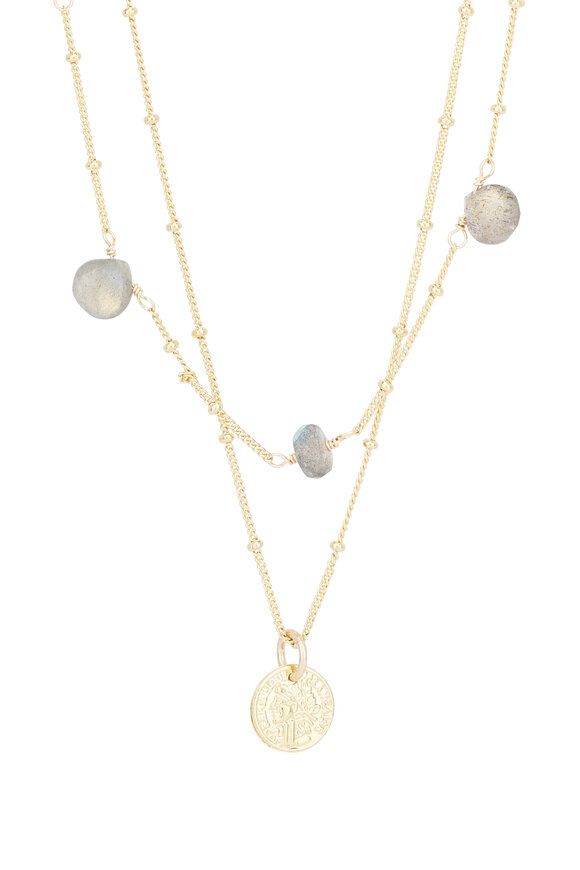 Cristina V. Labradorite Delicate Disc Necklace - view 2