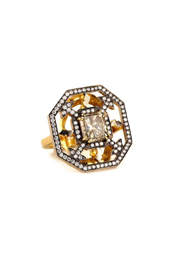 Sylva & Cie Gray Radiant Cut Diamond Ring