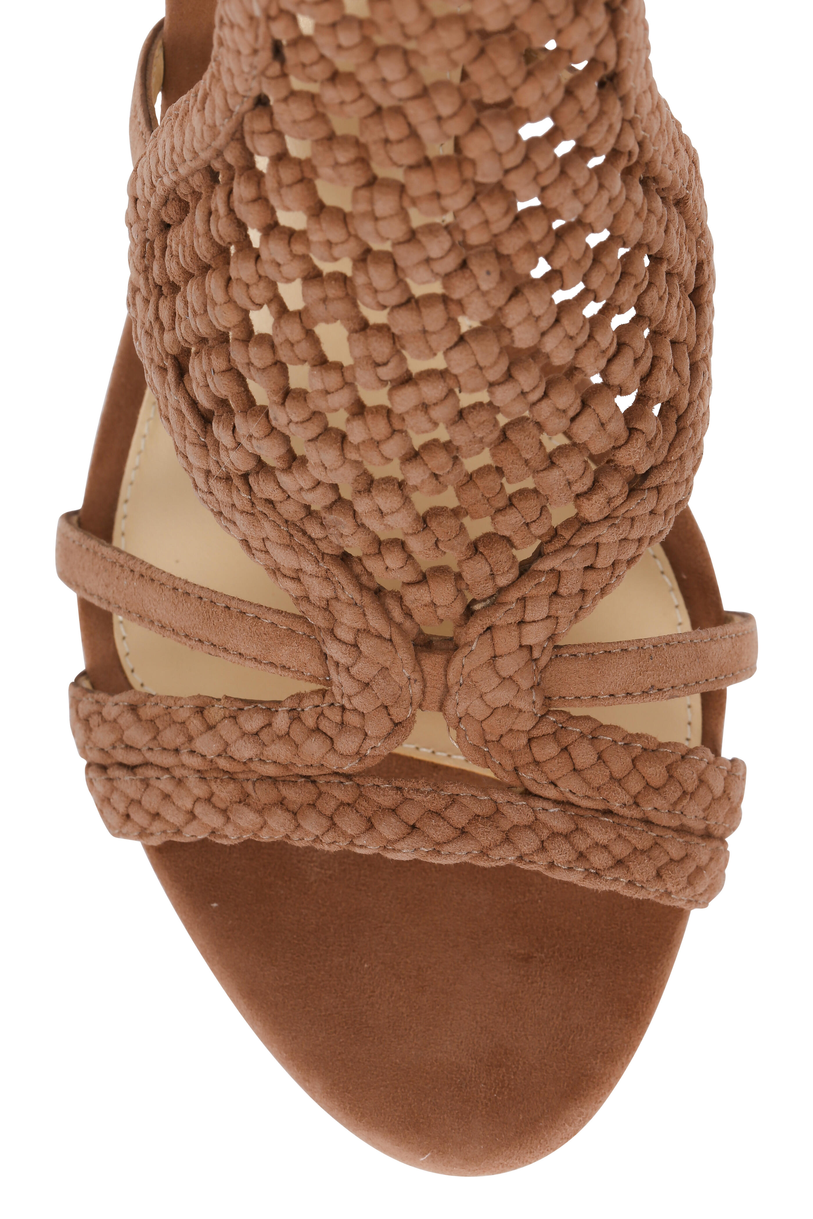 Alexandre Birman - Carmella Light Beige Crochet Suede Sandal, 75mm