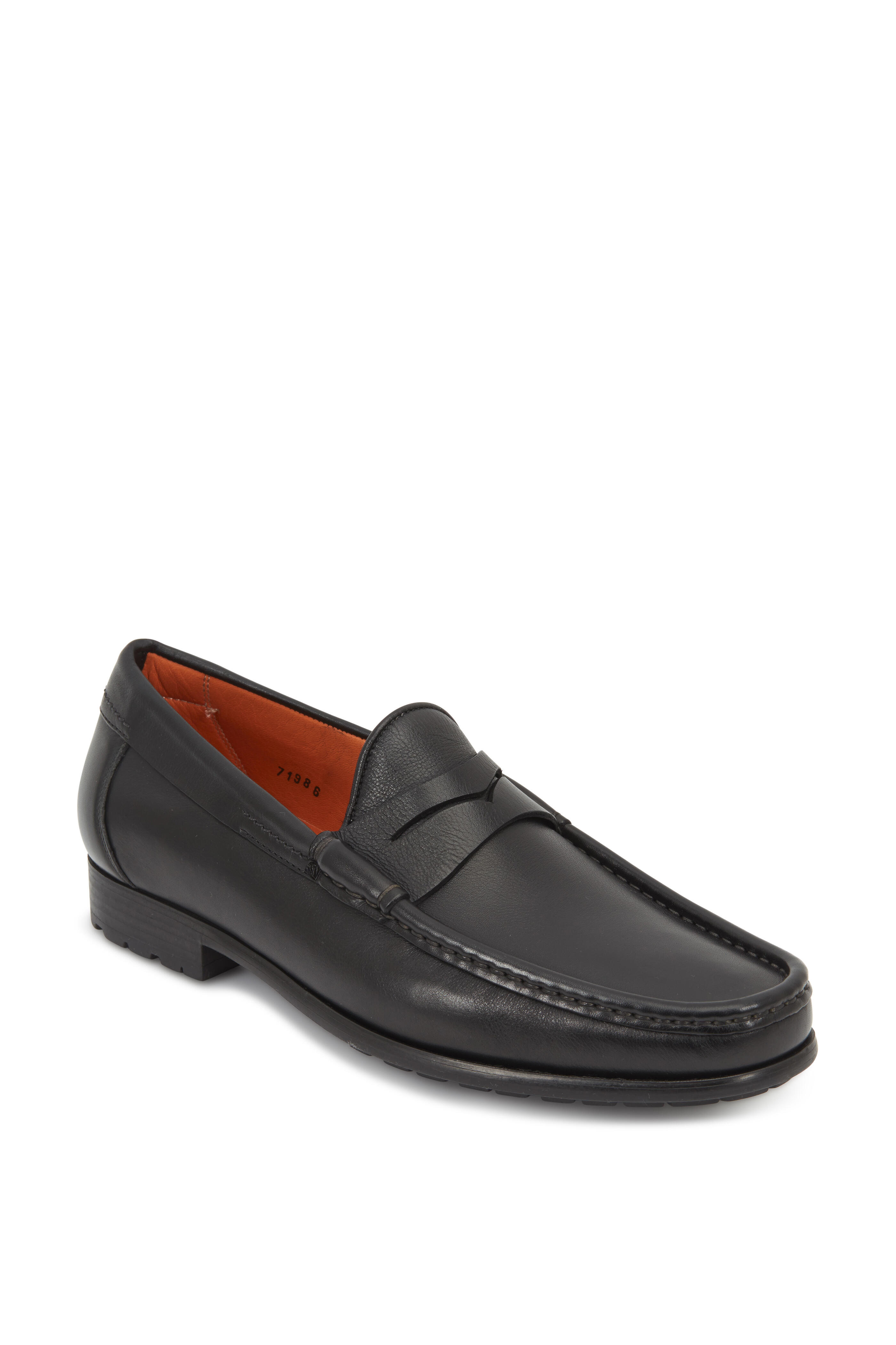schot lied Specificiteit Santoni - Ascott Black Leather Penny Loafer | Mitchell Stores