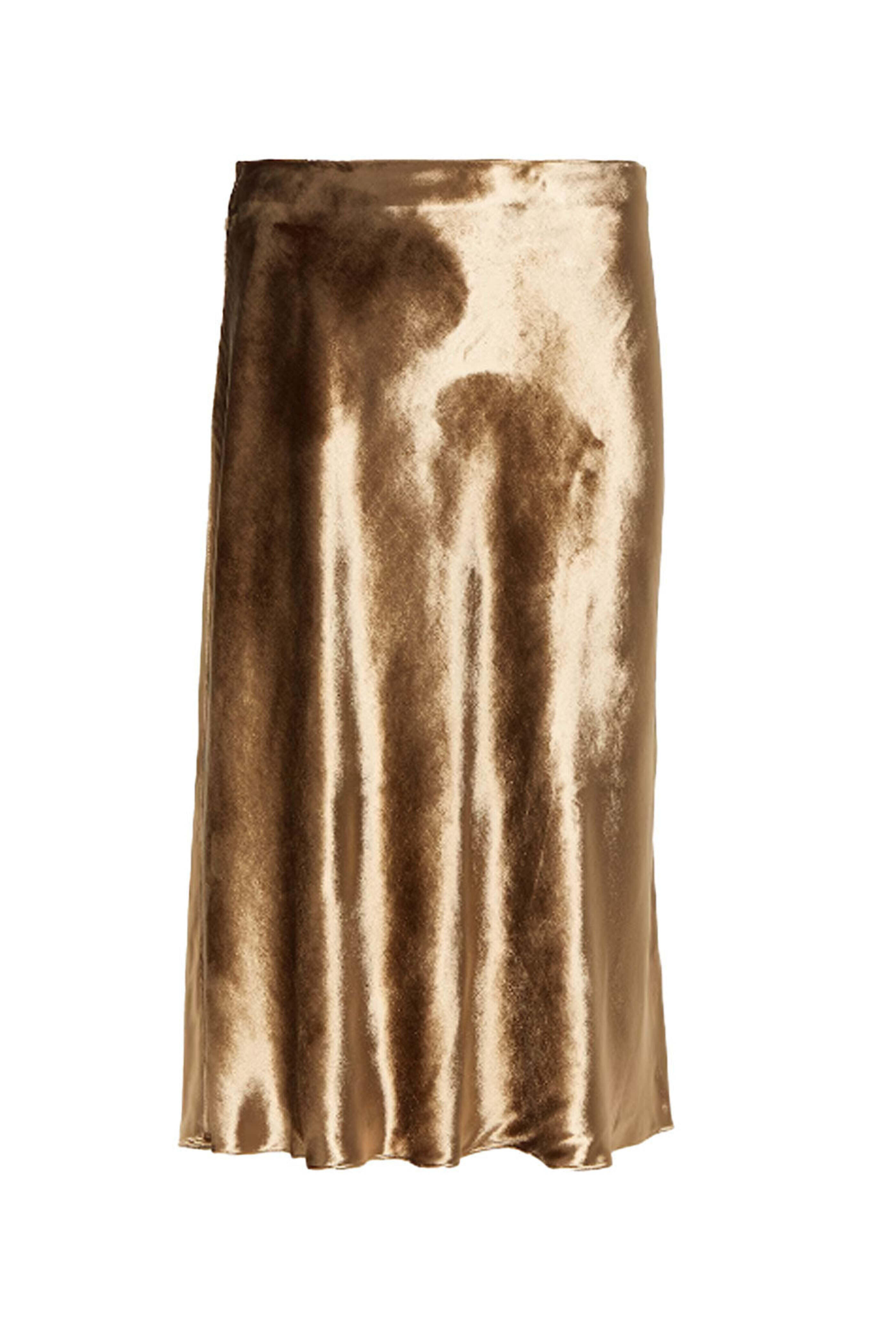 Vince - Gold Shadow Velvet Short Slip Skirt