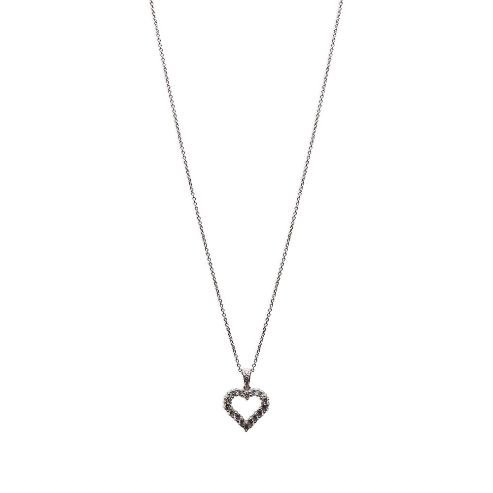 No.13マクラメෆハートෆバッグhangingෆෆ Graff - Gold Diamond Silhouette Heart Shape Pendant