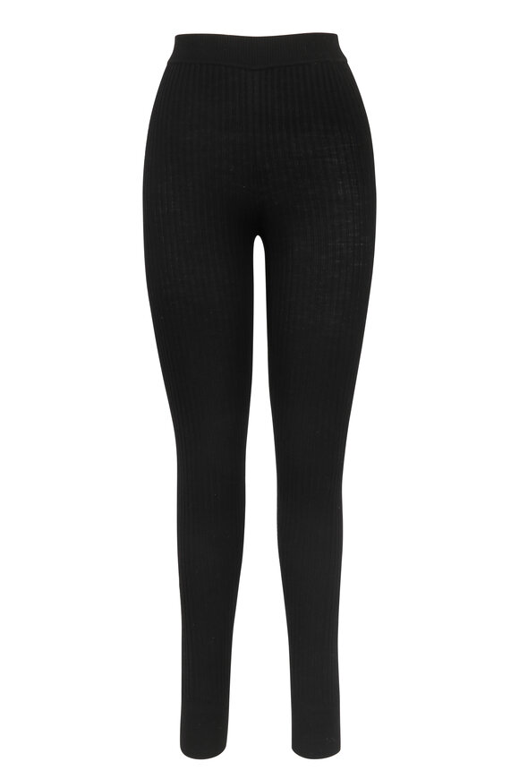 Vince - Black Wool Ribbed Legging