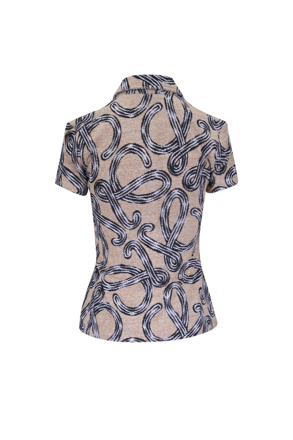 Loewe Beige & Black Anagram Print Terry Top - view 3