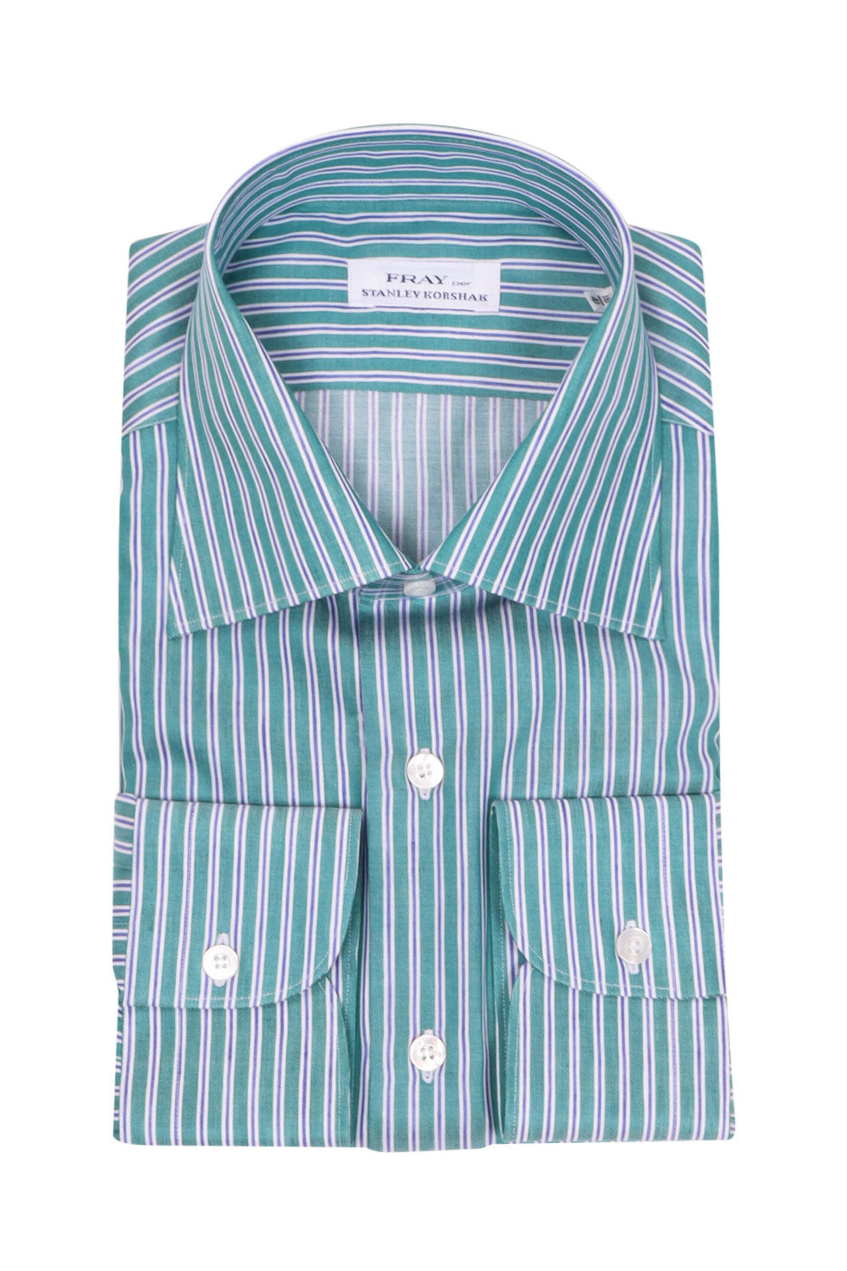 Fray - Green and Blue Striped Dress Shirt