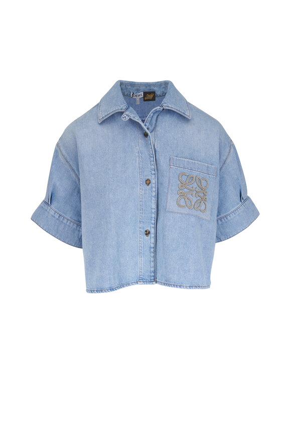 Loewe Washed Blue Cropped Shirt - view 1