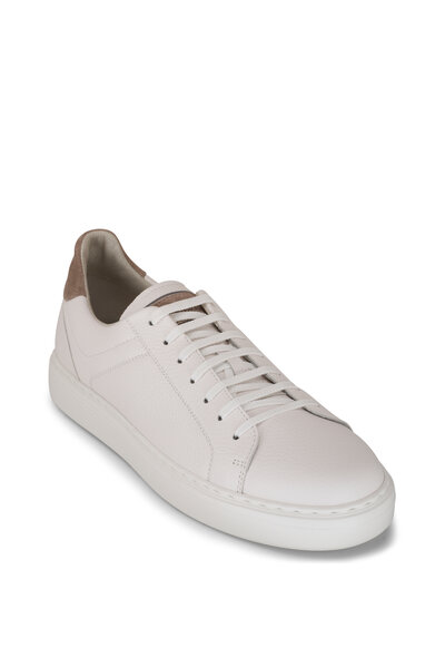 Brunello Cucinelli - White Multicolor Leather & Suede Low Top Sneaker