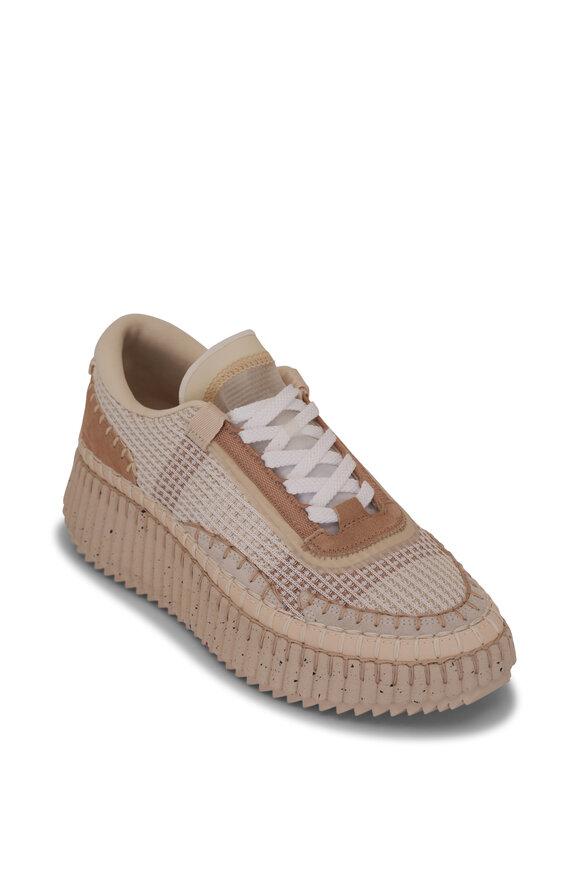 Chloé Nama Pearl Beige Mesh Sneaker 