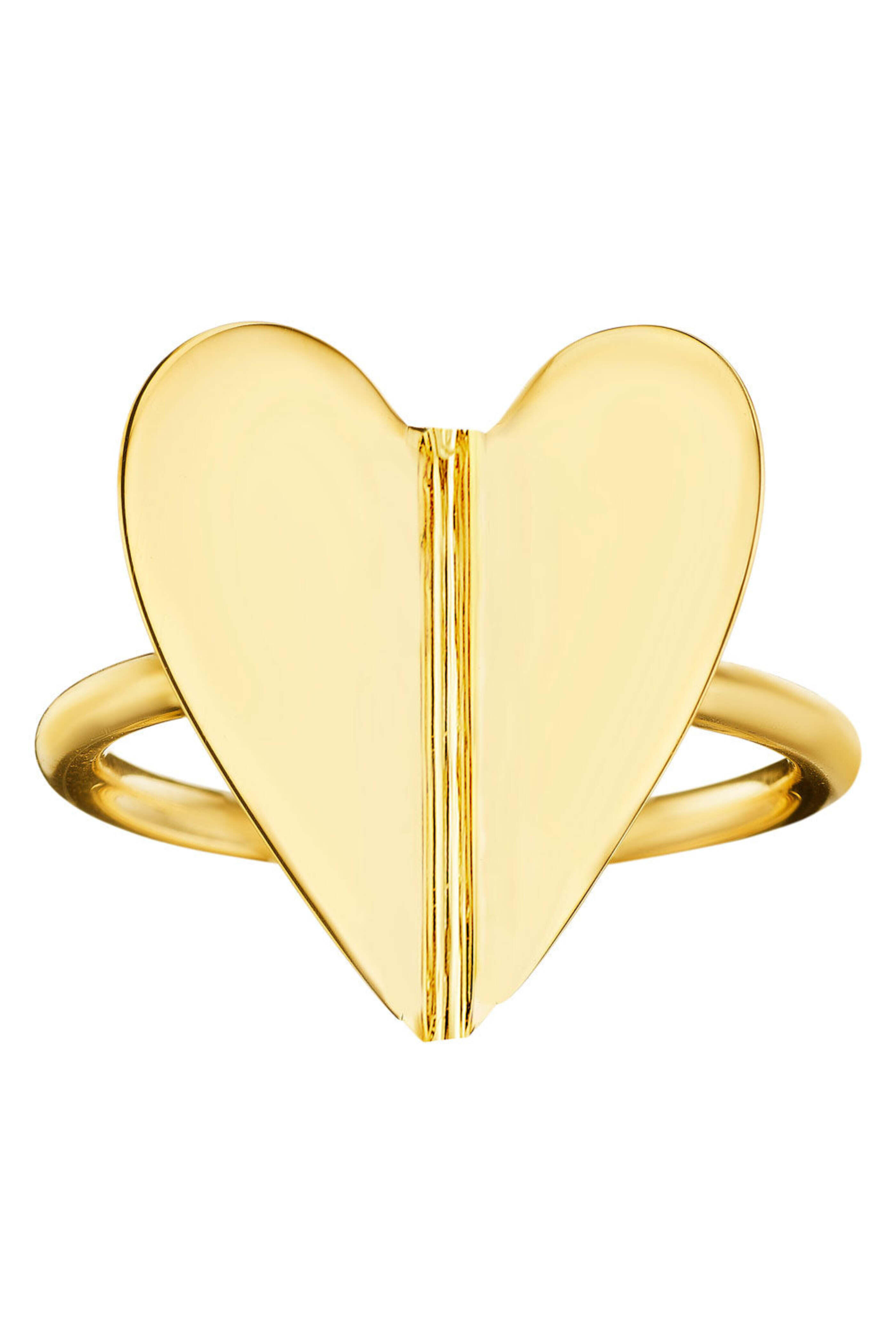 Cadar - Yellow Gold Wings of Love Folded Heart Ring