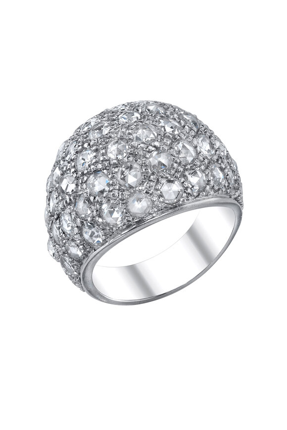 Irene Neuwirth - White Gold Small Diamond Dome Ring