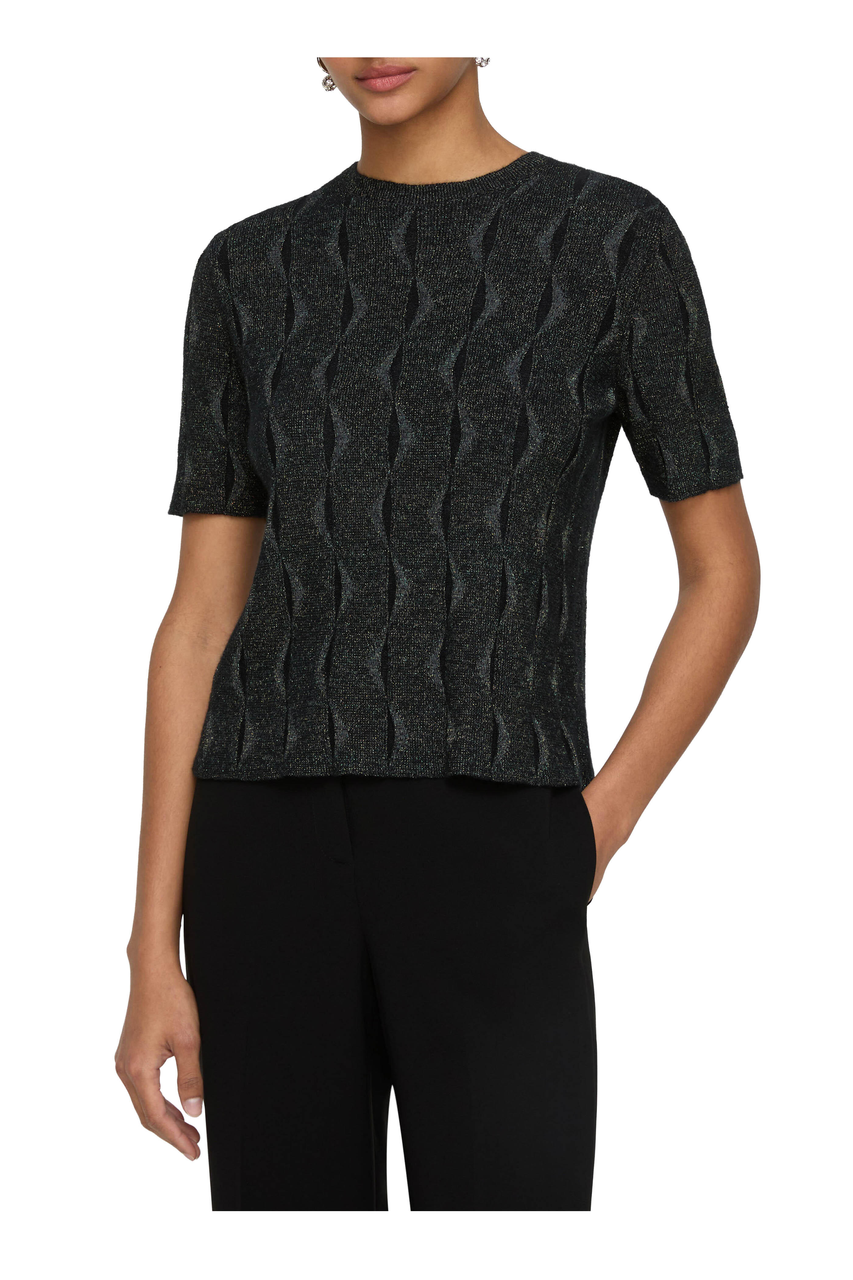 Lafayette 148 New York - Black Multicolor Iridescent Sweater
