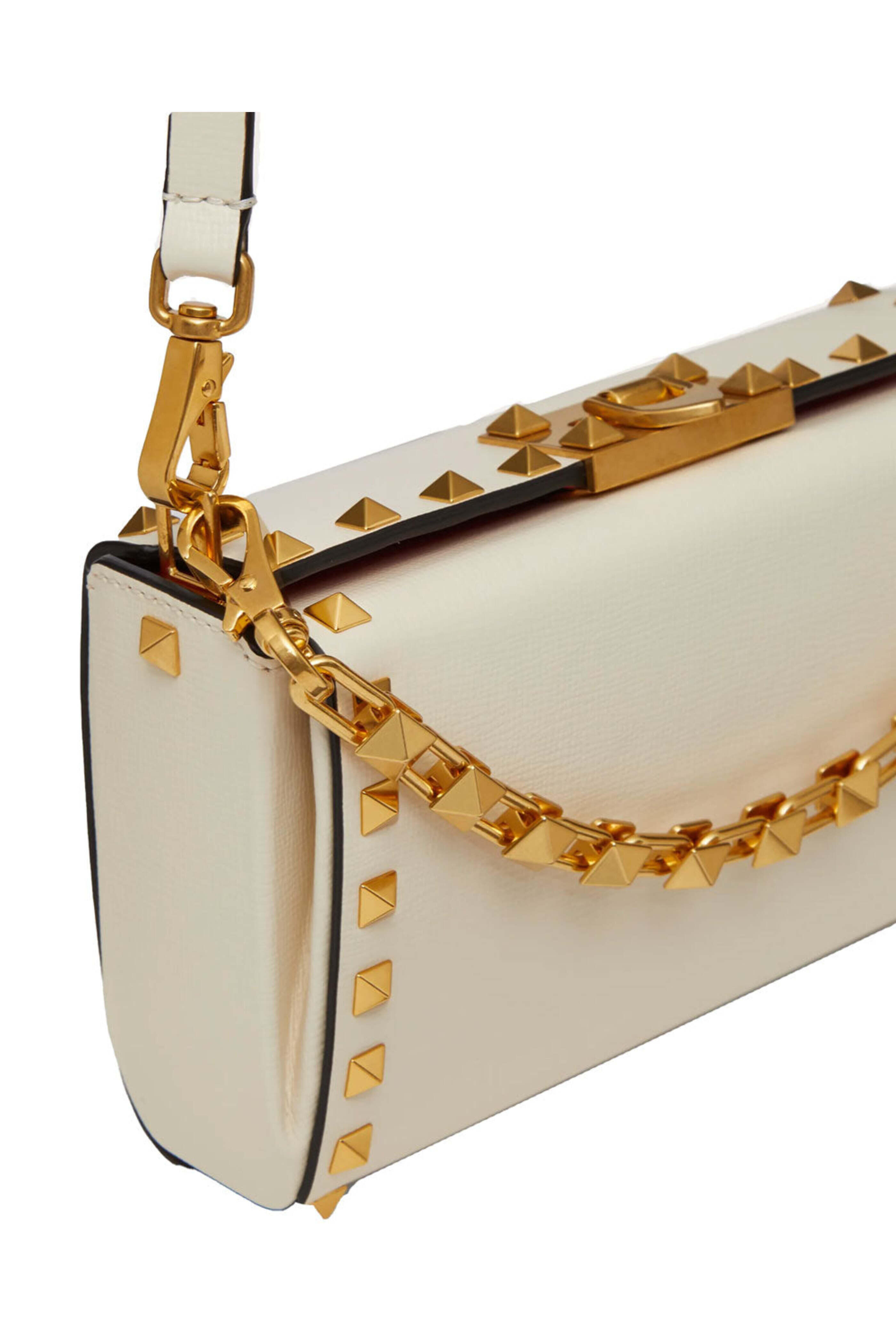 Valentino Garavani - Rockstud Alcove Clutch in Ivory
