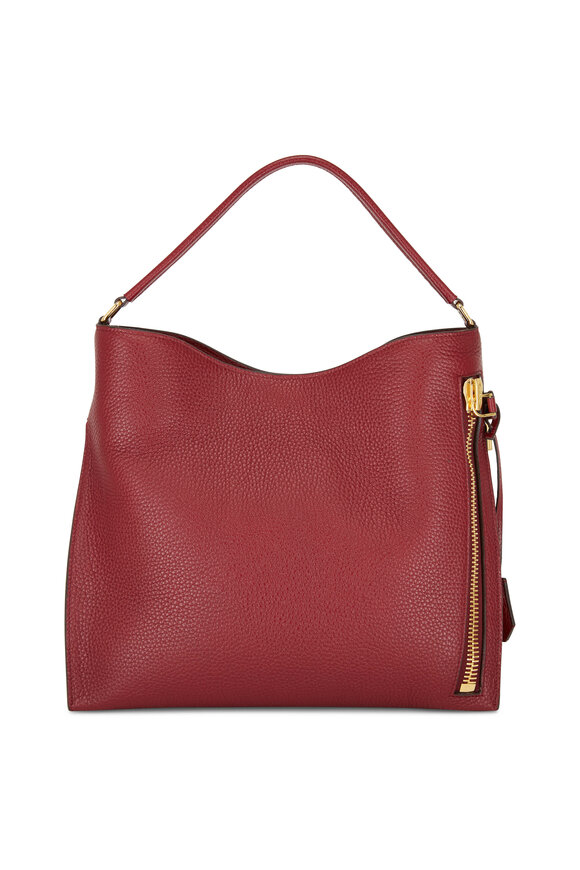 Tom Ford - Alix Garnet Grained Leather Small Hobo Bag