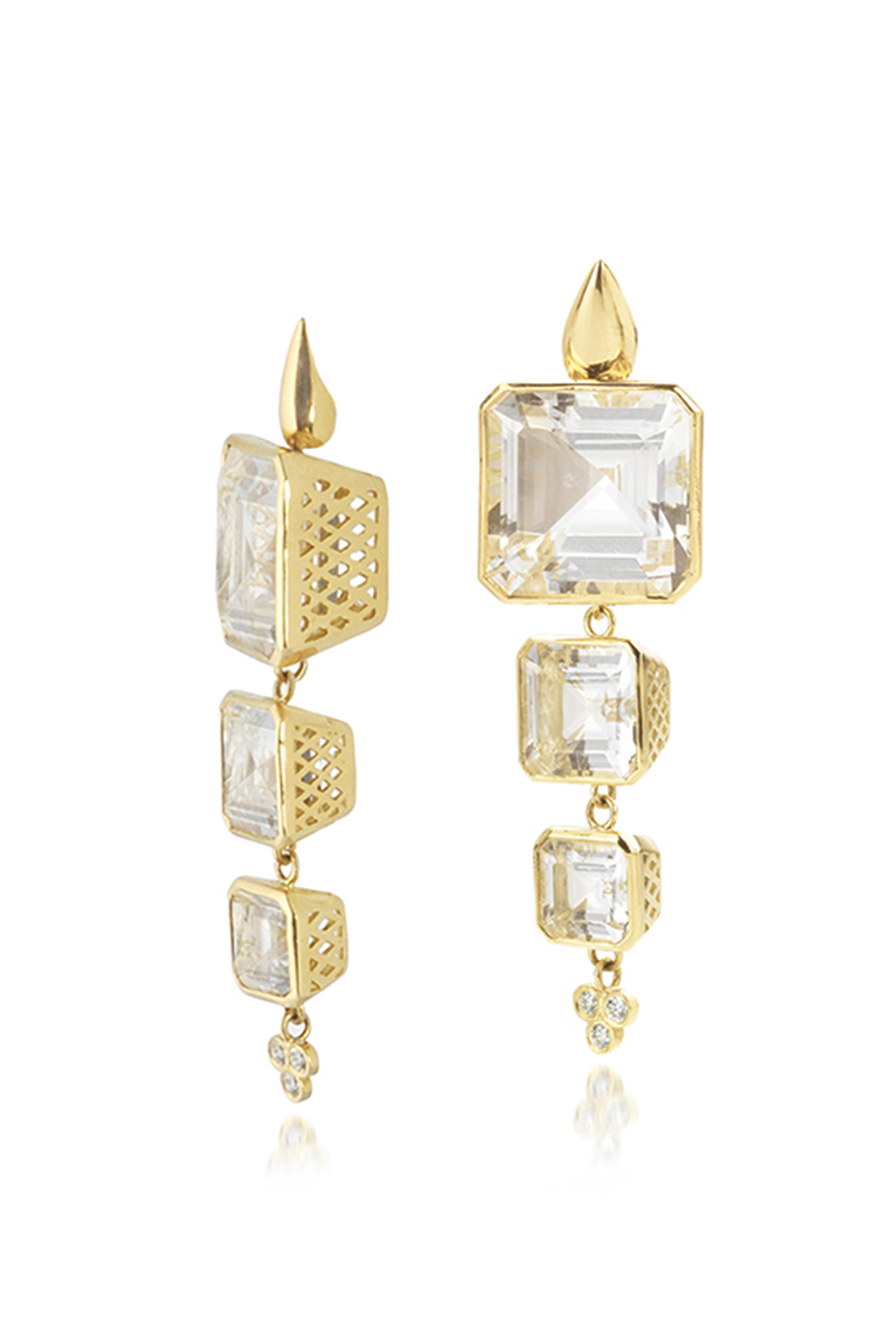 Ray Griffiths - White Topaz Teardrop Earrings