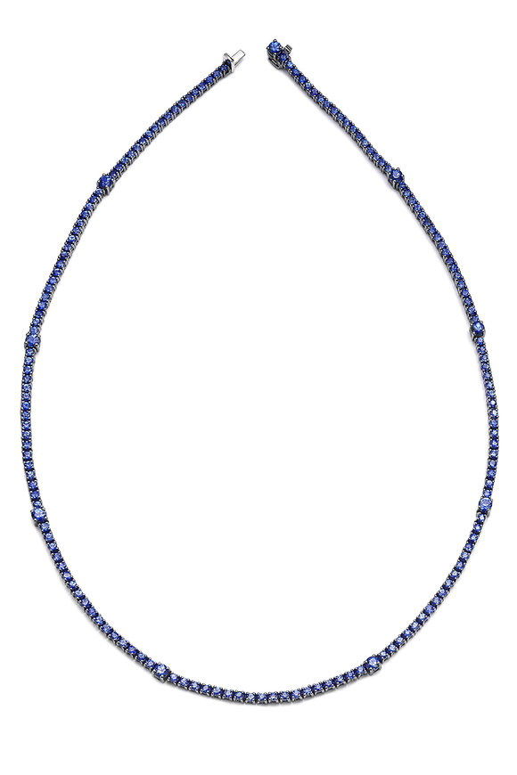 Nam Cho 18kt Blue Sapphire Riviera Necklace