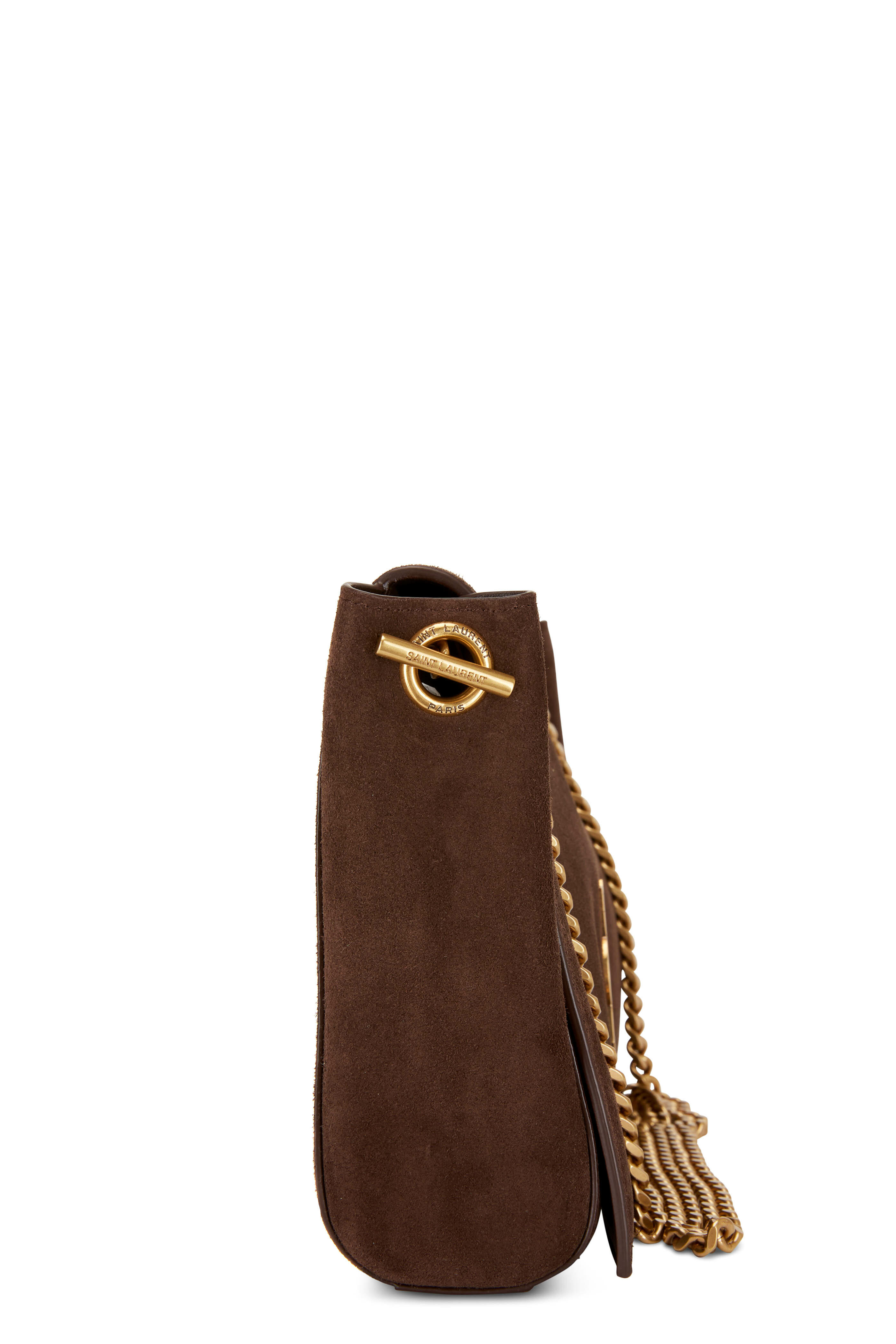 Saint Laurent - Kate Dark Oak Suede Reversible Medium Shoulder Bag