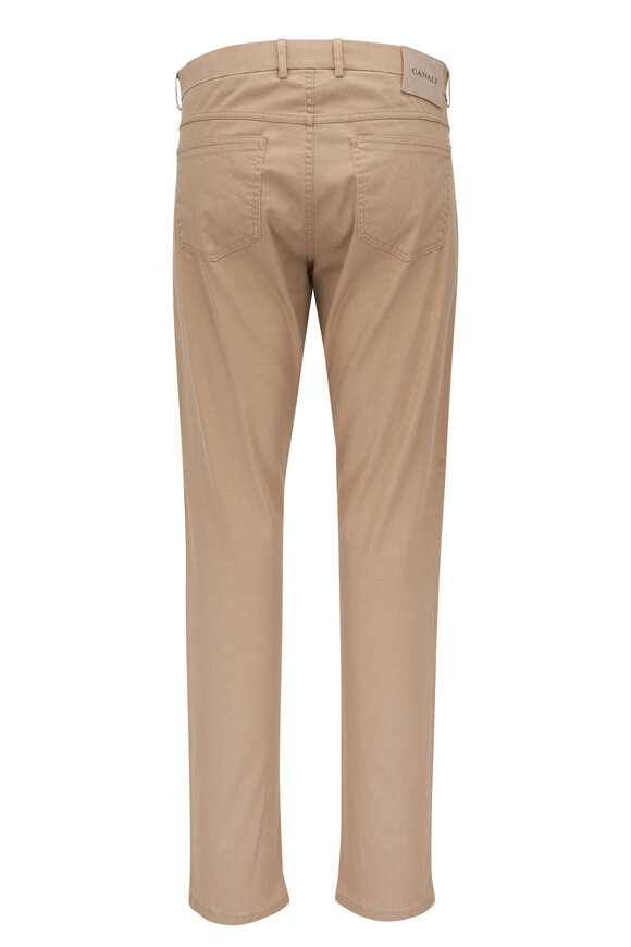 Canali - Tan Stretch Twill Five Pocket Pant