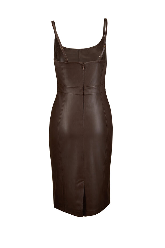 L'Agence Halia Coffee Buckle Midi Dress - view 2